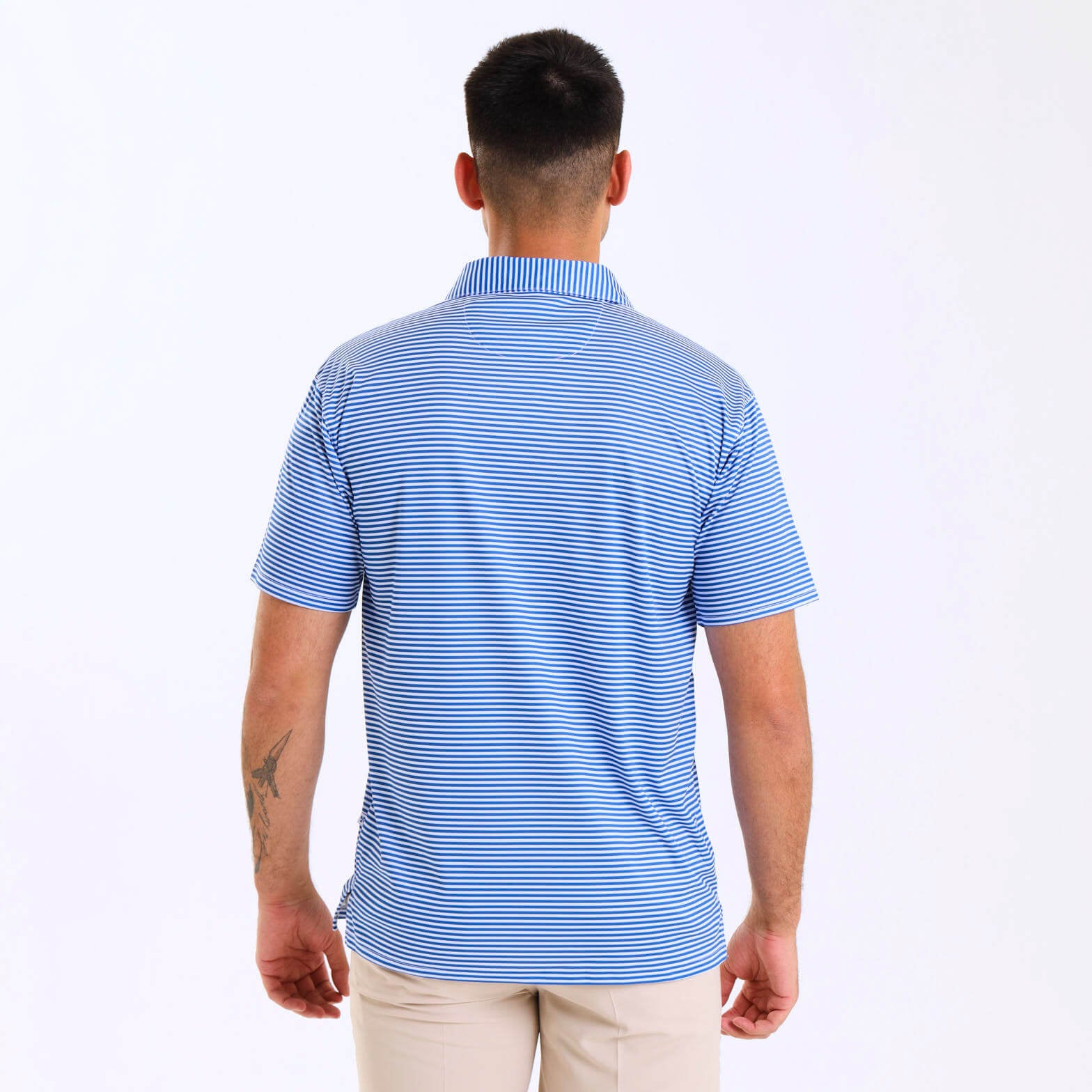 Mens Golf Shirt - Stripes | Blue