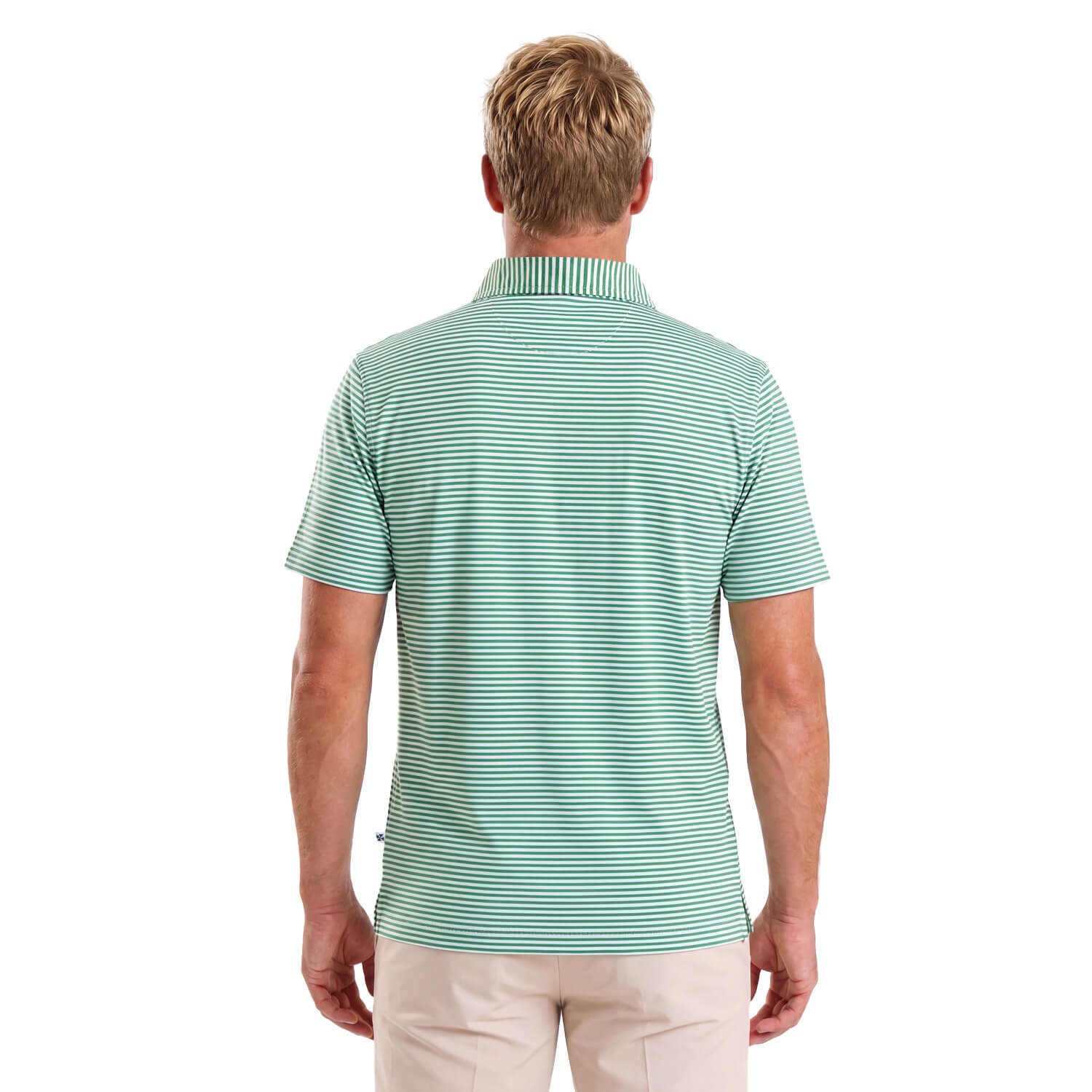 Mens Golf Shirt - Stripes | Green