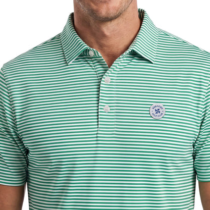 Mens Golf Shirt - Stripes | Green