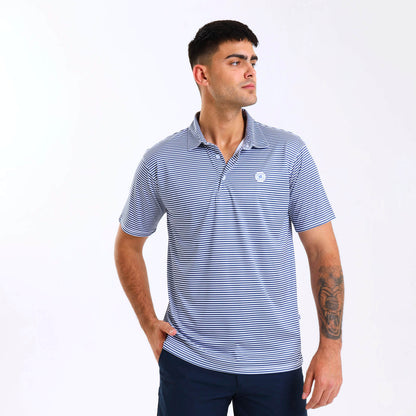 Mens Golf Shirt - Stripes | Navy