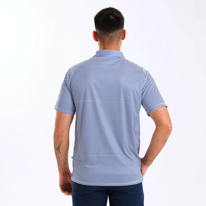Mens Golf Shirt - Stripes | Navy