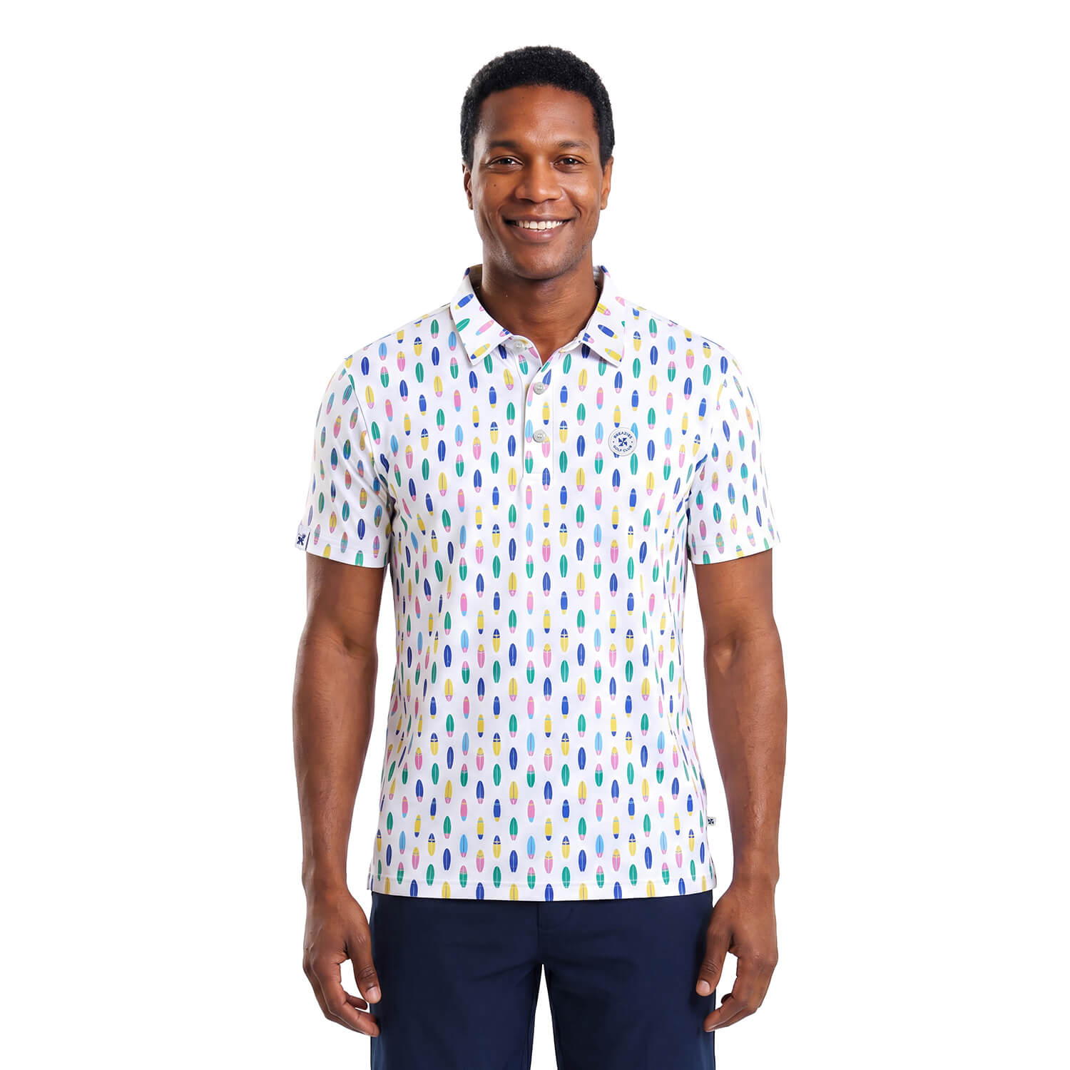 Mens Golf Shirt - Surf Boards | Multi