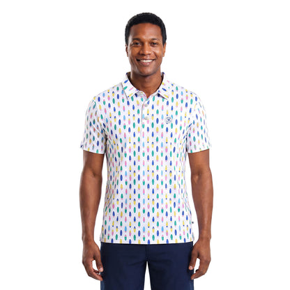 Mens Golf Shirt - Surf Boards | Multi