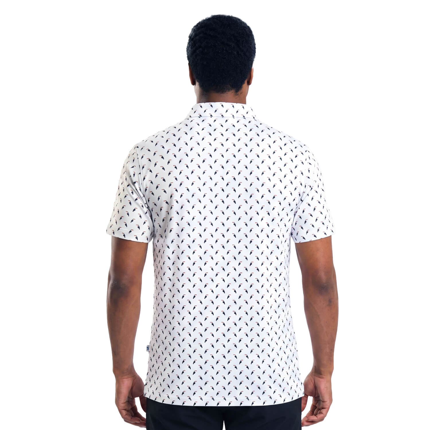 Mens Golf Shirt - Toucans | Black