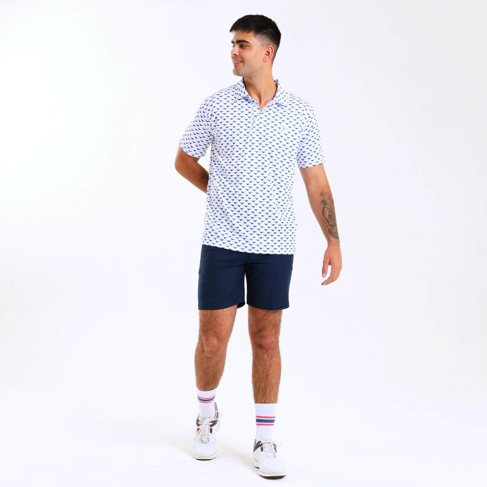 Mens Golf Shirt - Whale | Navy
