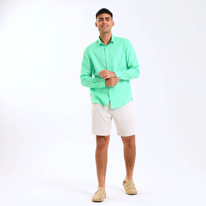 Long Sleeve Linen Shirt | Mint