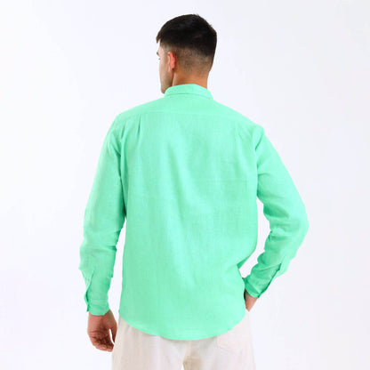 Long Sleeve Linen Shirt | Mint