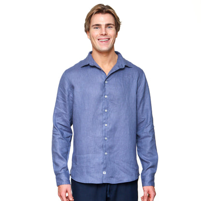 Long Sleeve Linen Shirt | Steel Blue