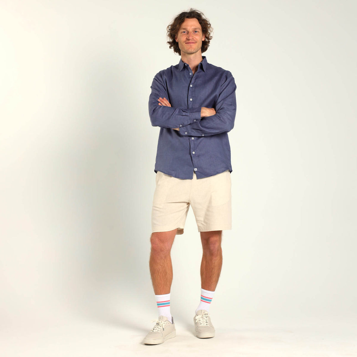 Long Sleeve Linen Shirt | Steel Blue