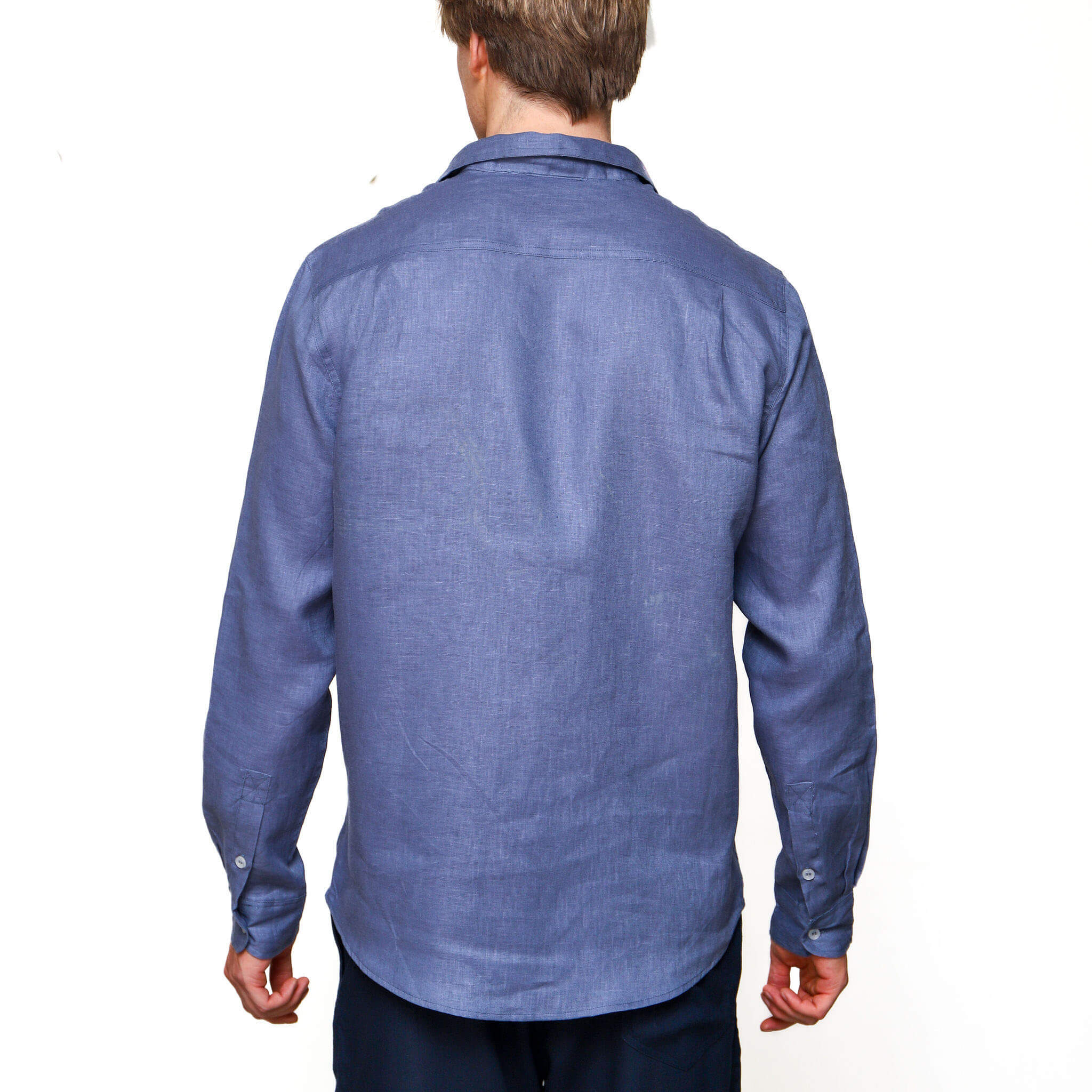Long Sleeve Linen Shirt | Steel Blue