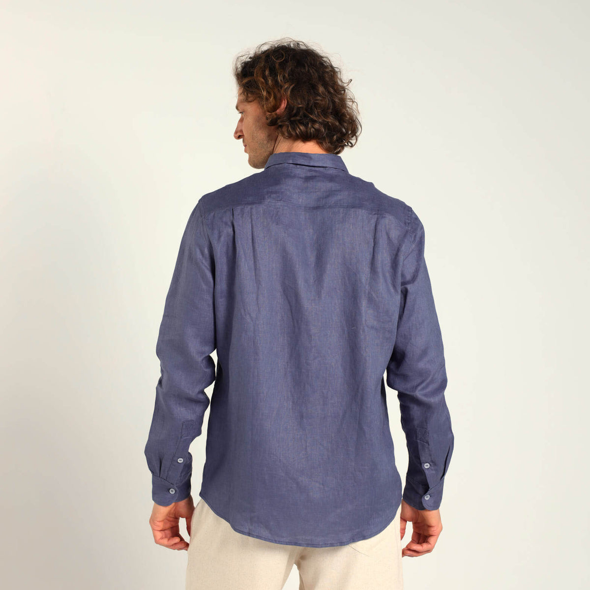 Long Sleeve Linen Shirt | Steel Blue