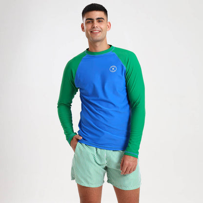 Mens Rash Vests - Solid | Green & Blue