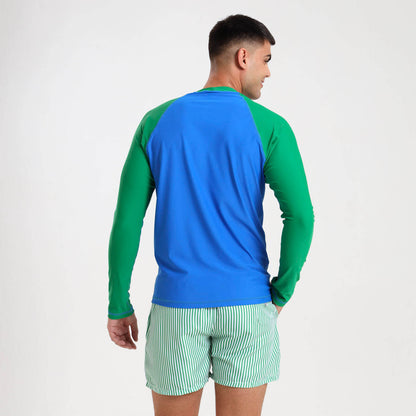 Mens Rash Vests - Solid | Green & Blue