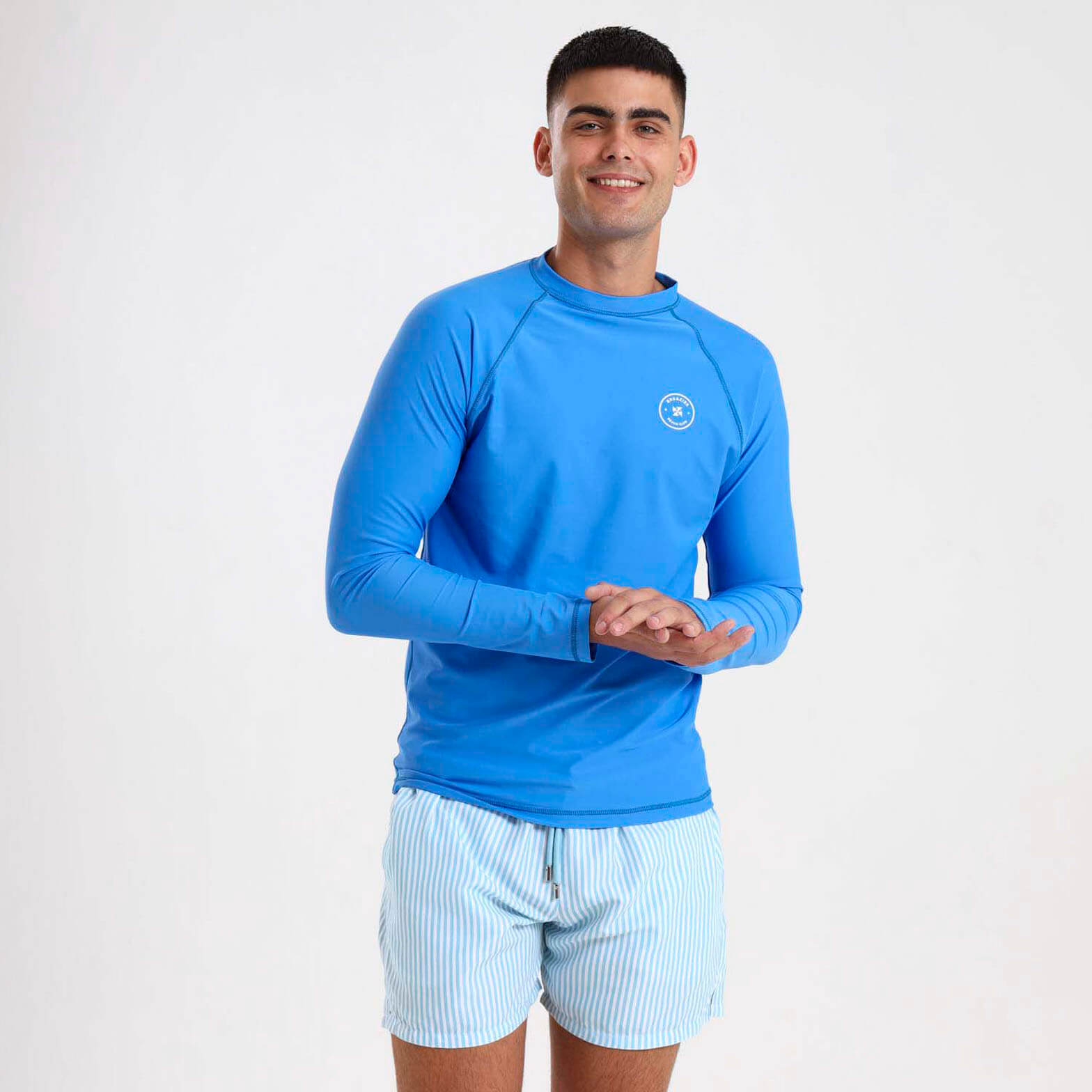 Breazies Mens Long Sleeve Rash Vests - Solid | Blue