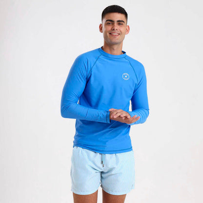 Mens Rash Vests - Solid | Ocean Blue
