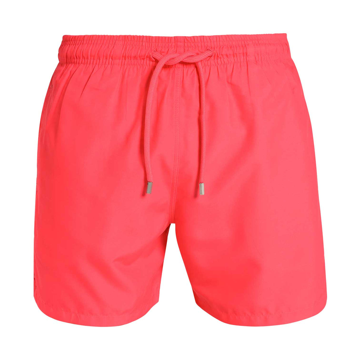 Breazies men’s coral swim shorts with an elastic waistband and coral drawstring.