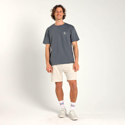 Printed Cotton Tee - Good Vibes | Grey