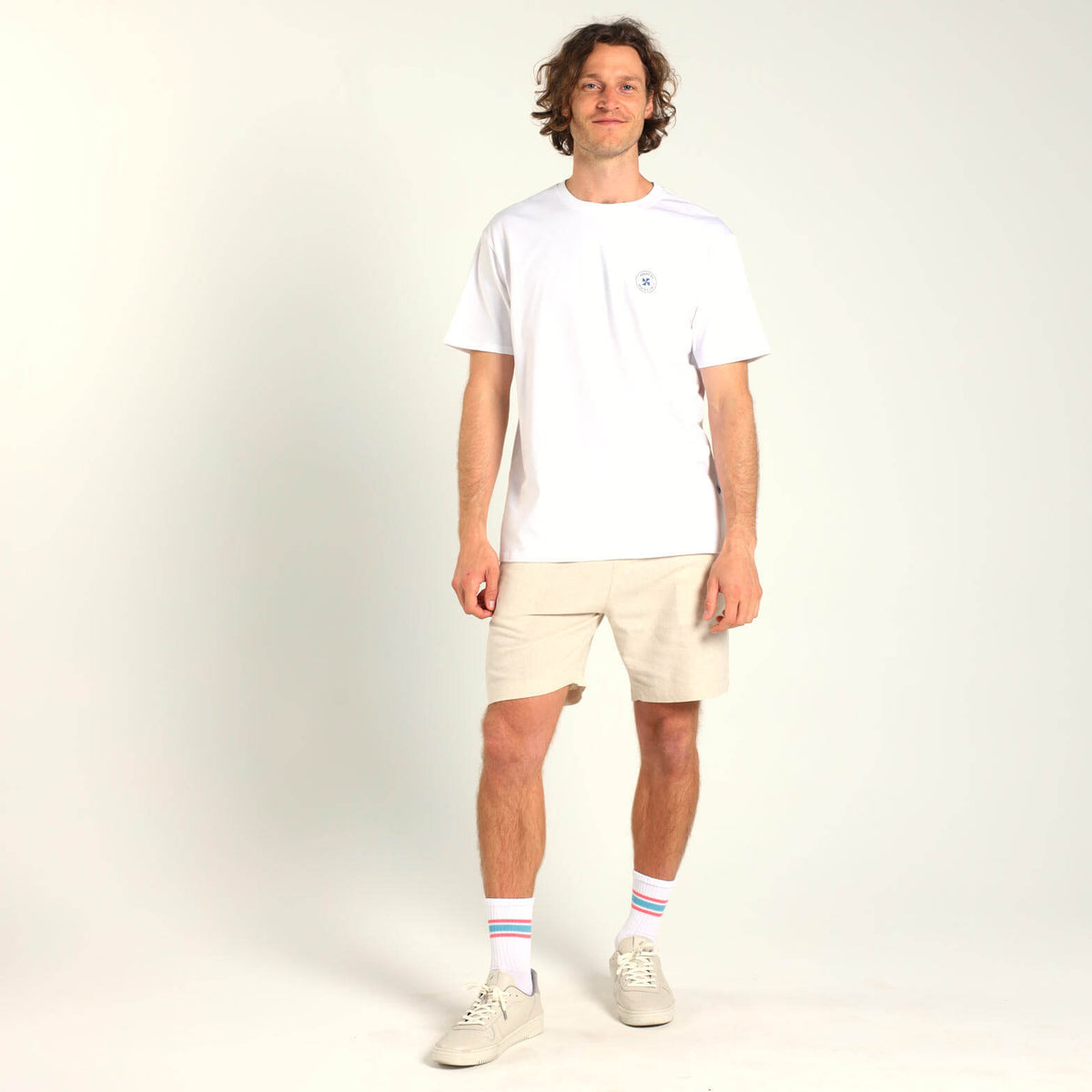 Printed Cotton Tee - Good Vibes | White