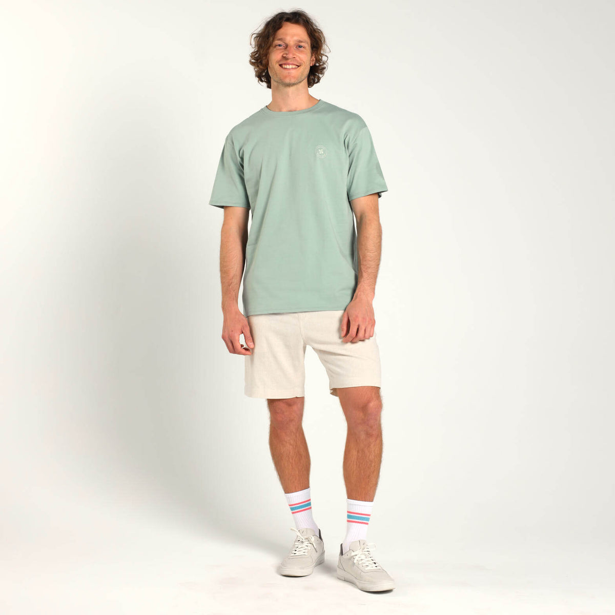 Printed Cotton Tee - Slow Down | Sage