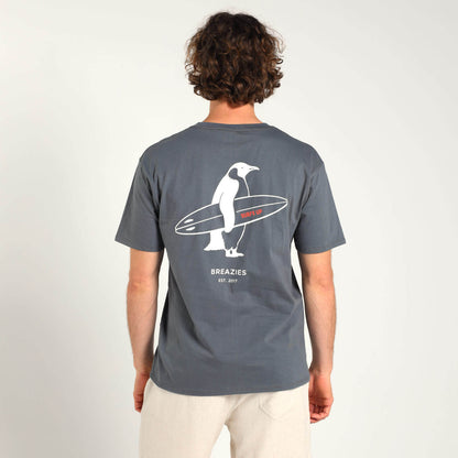 Printed Cotton Tee - Surfs Up | Grey