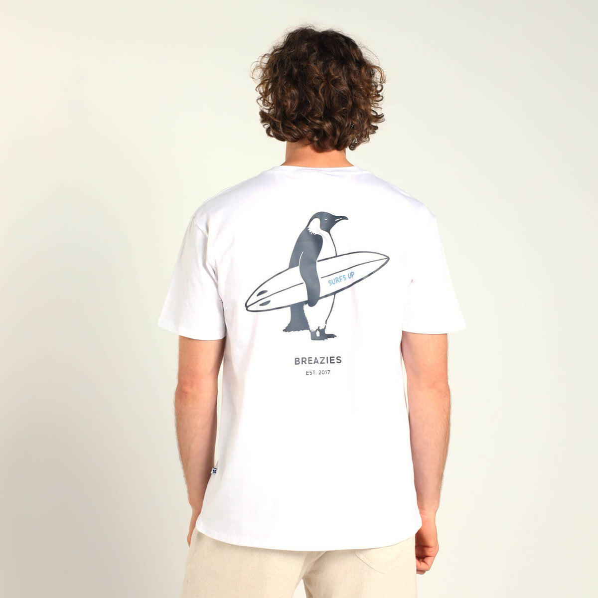 Printed Cotton Tee - Surfs Up | White