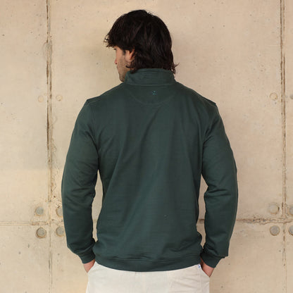 Unisex Quarter Zip Sweater | Bottle Green