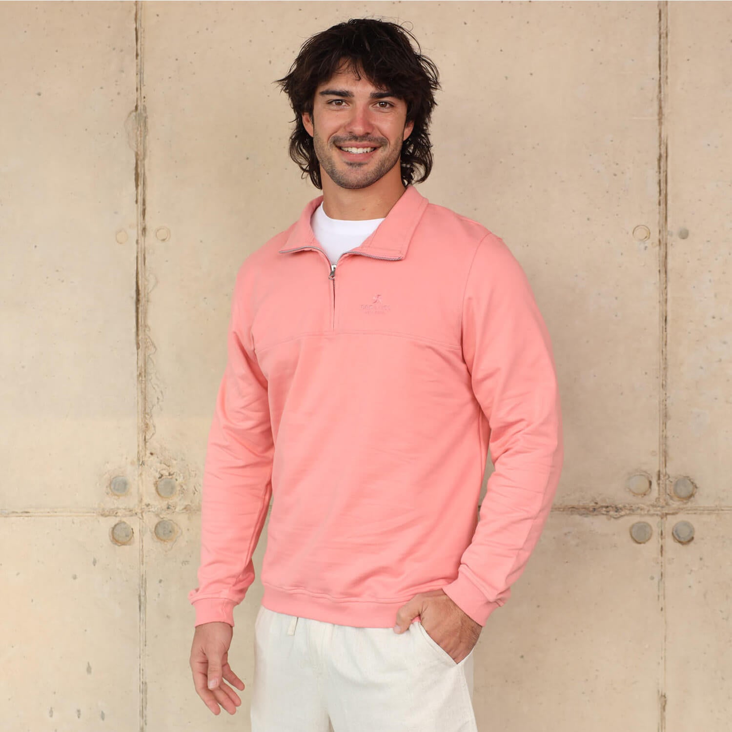 Unisex Quarter Zip Sweater | Coral