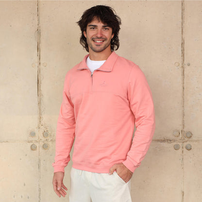 Unisex Quarter Zip Sweater | Coral