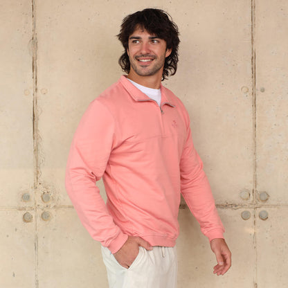 Unisex Quarter Zip Sweater | Coral