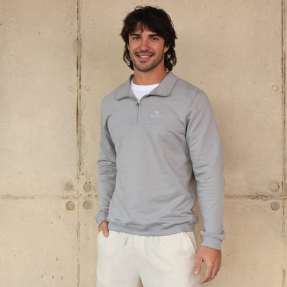 Unisex Quarter Zip Sweater | Grey