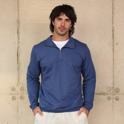 Unisex Quarter Zip Sweater | Washed Navy