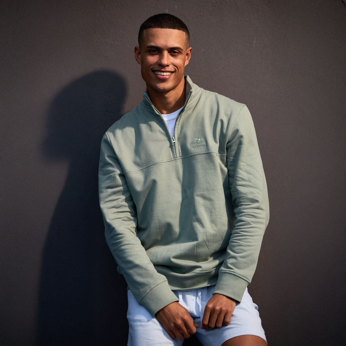 Unisex Quarter Zip Sweater | Sage