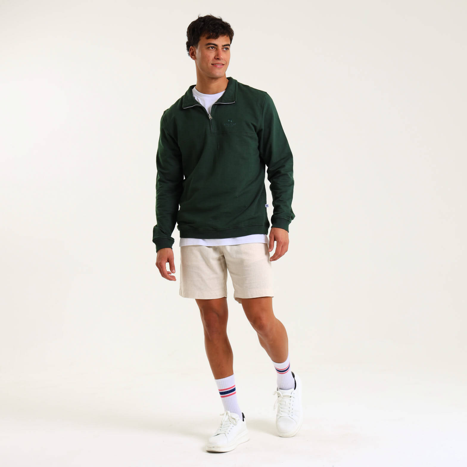 Unisex Quarter Zip Sweater | Bottle Green