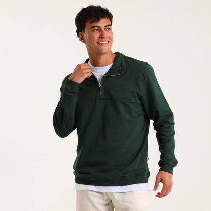 Unisex Quarter Zip Sweater | Bottle Green