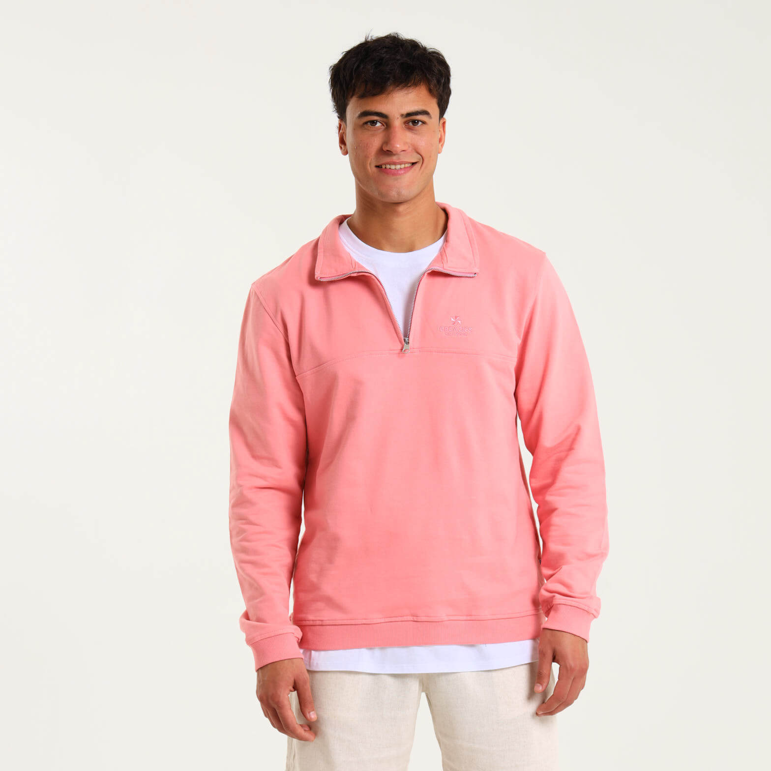 Unisex Quarter Zip Sweater | Coral