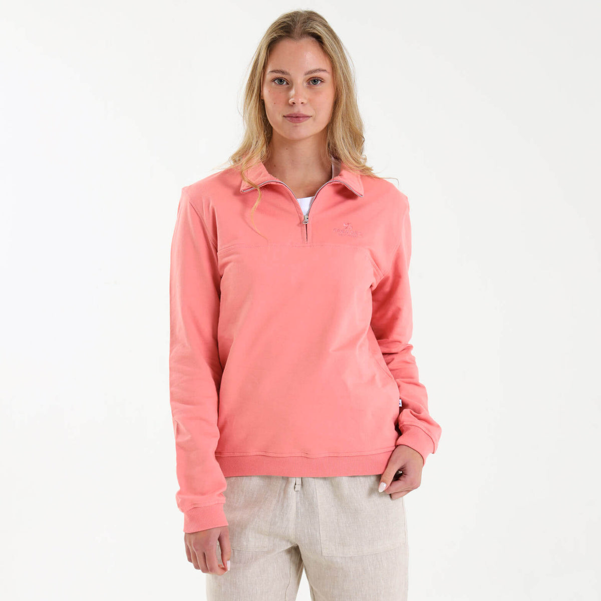 Unisex Quarter Zip Sweater | Coral
