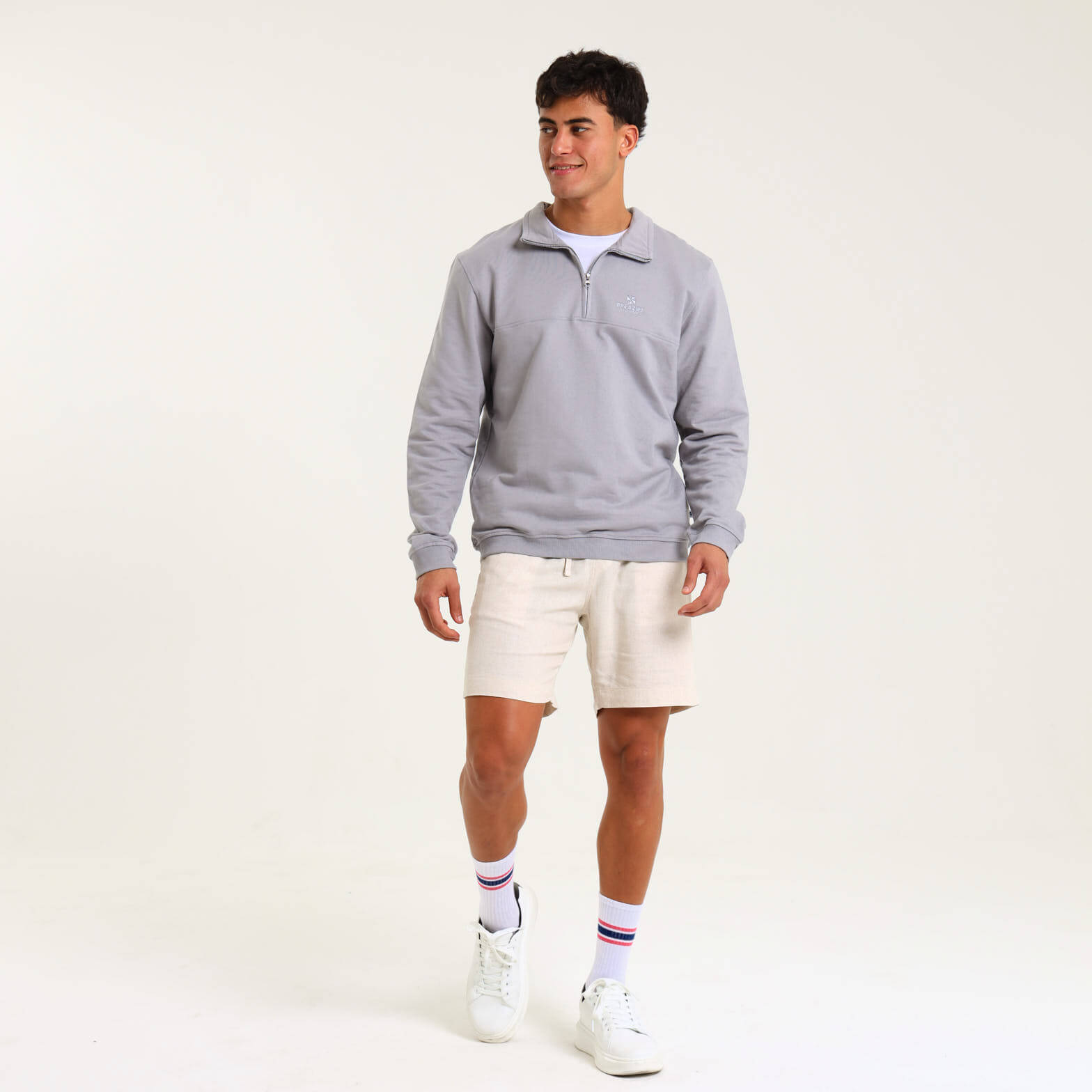 Unisex Quarter Zip Sweater | Grey