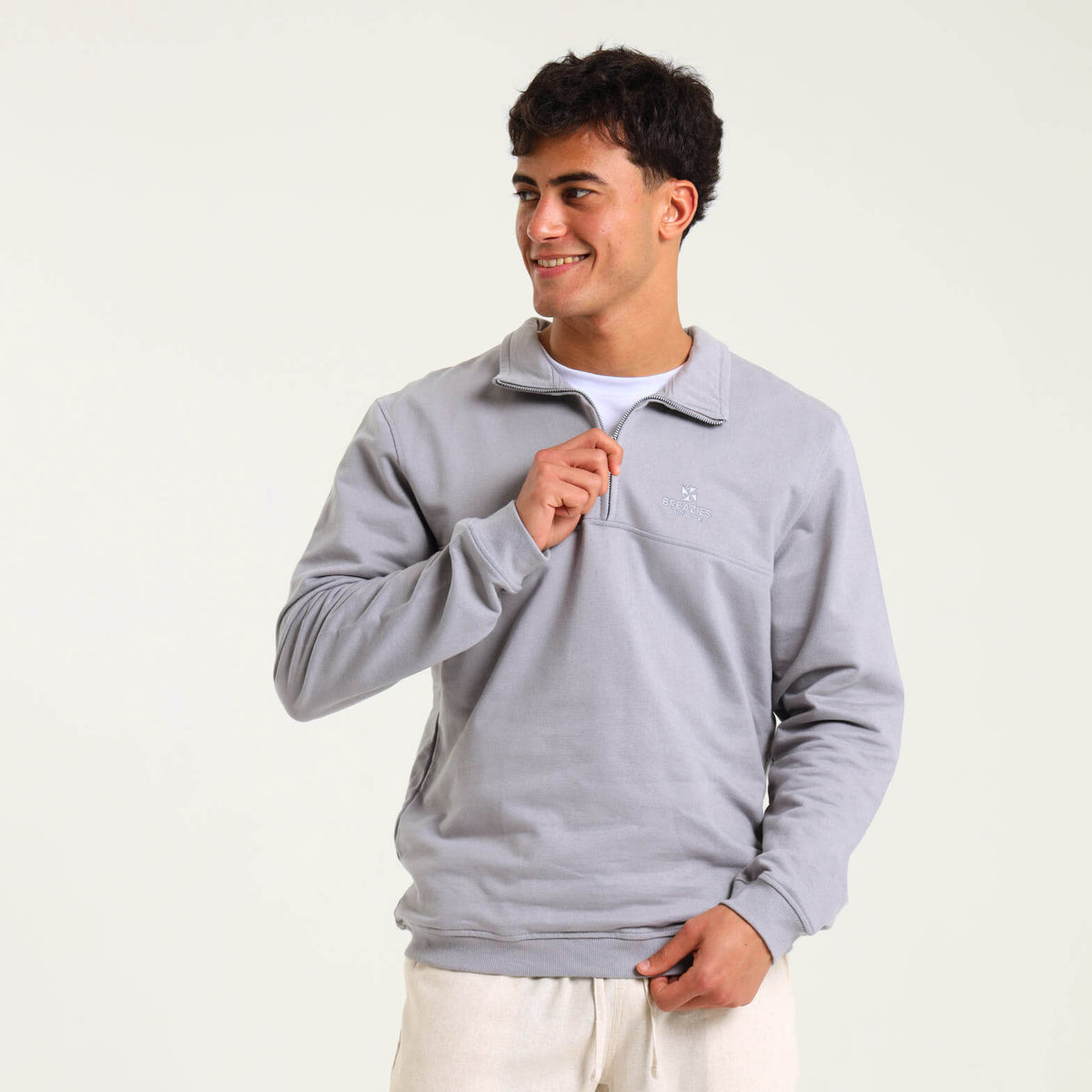 Unisex Quarter Zip Sweater | Grey