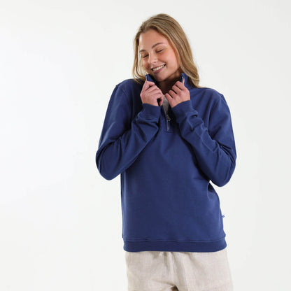 Unisex Quarter Zip Sweater | Washed Navy