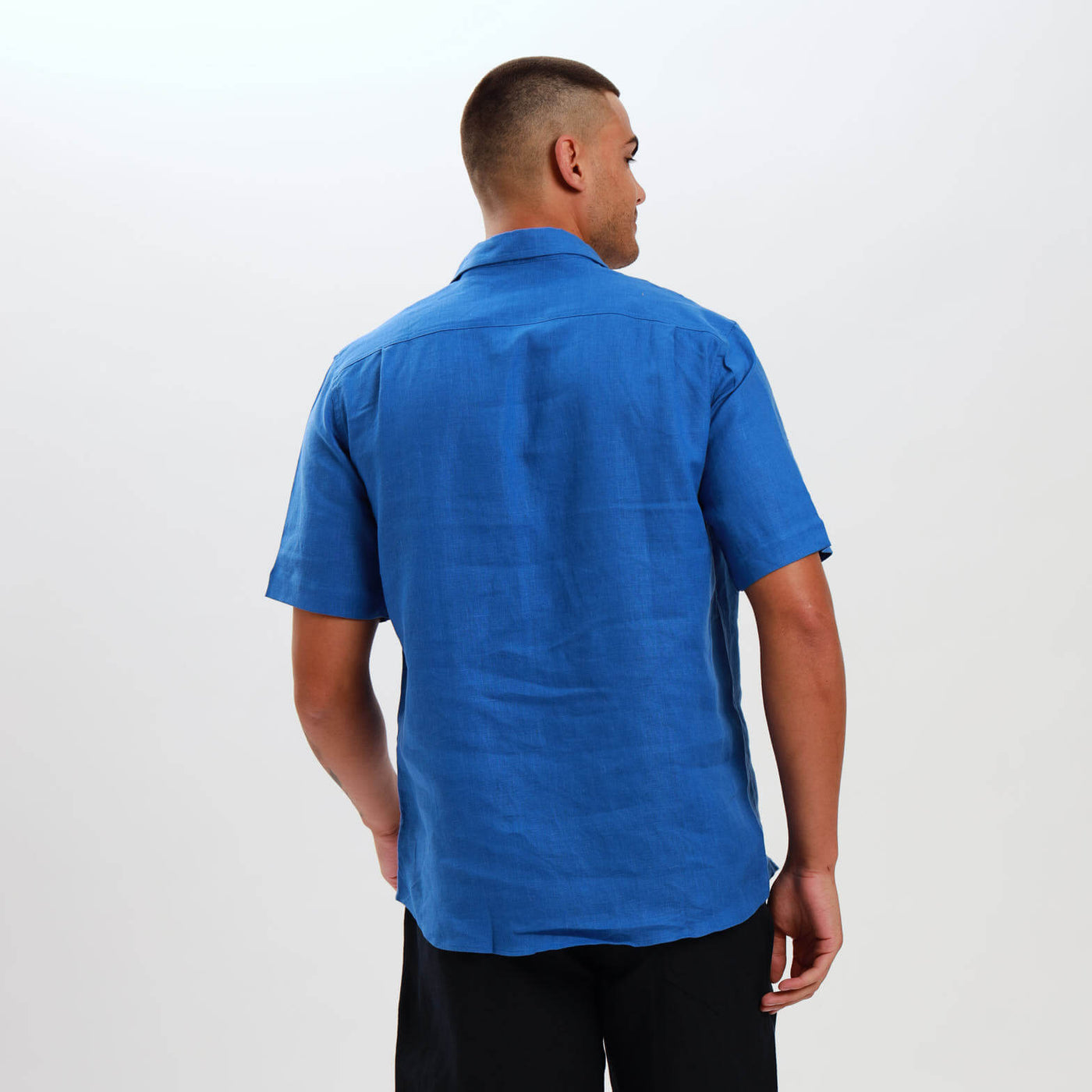 Short Sleeve Linen Shirt | Royal Blue