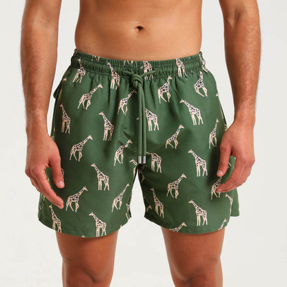 Swim Shorts - Giraffe | Army Green
