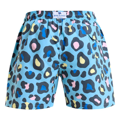 Swim Shorts - Leopard | Baby Blue
