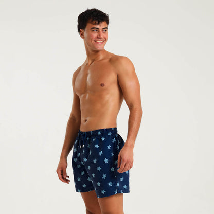 Swim Shorts - Small Turtles | Navy & Baby Blue