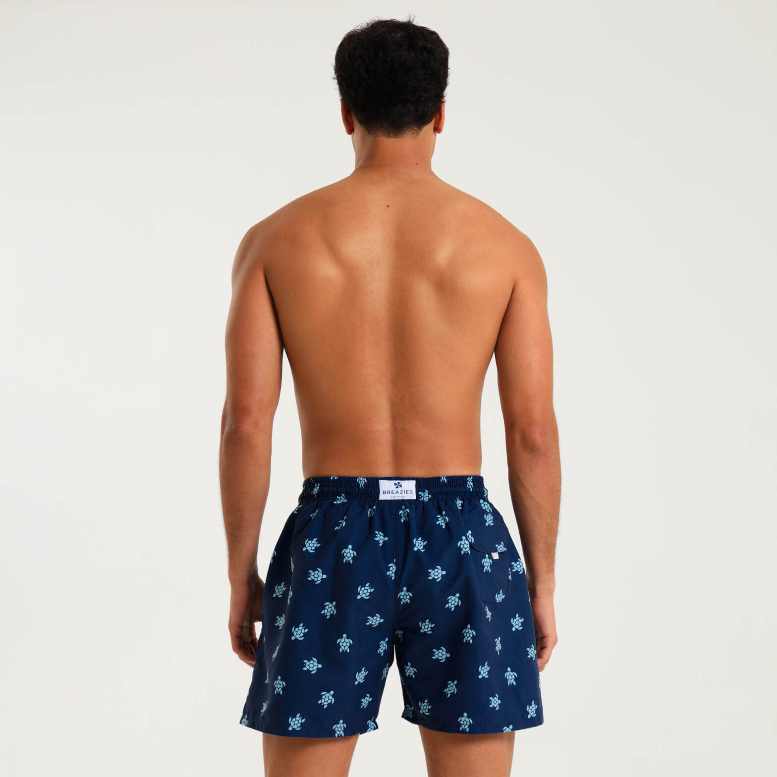 Swim Shorts - Small Turtles | Navy & Baby Blue