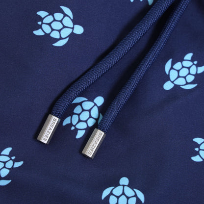 Swim Shorts - Small Turtles | Navy & Baby Blue