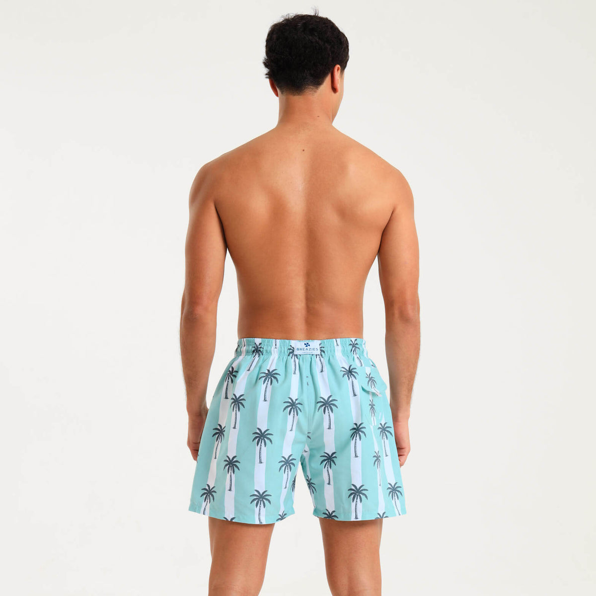 Swim Shorts - Palms | Pastel Turq