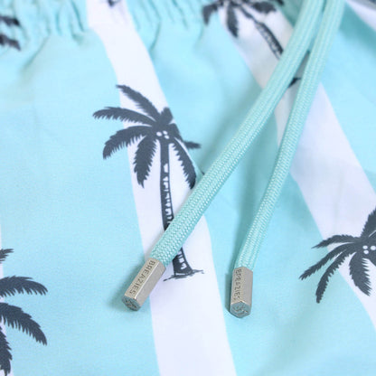 Swim Shorts - Palms | Pastel Turq
