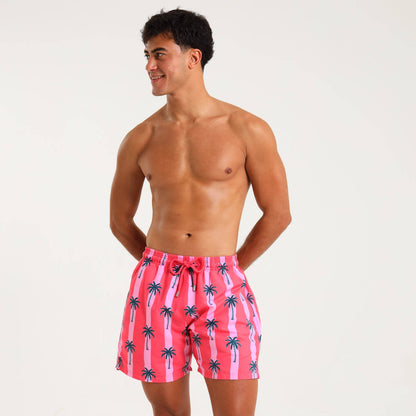 Swim Shorts - Palms | Pink & Coral