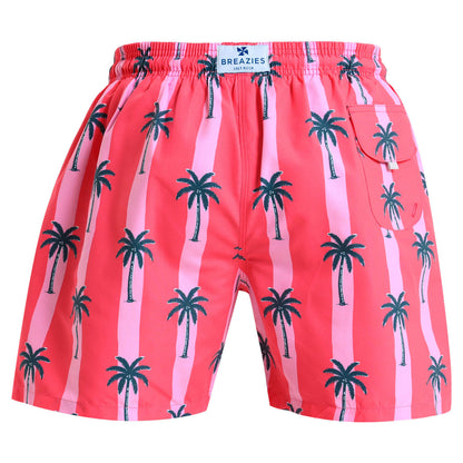 Swim Shorts - Palms | Pink & Coral