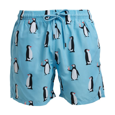 Swim Shorts - Penguins | Baby Blue